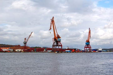 docked container ship