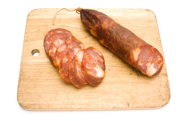 One Smoked pork sausage, portuguese chouriço