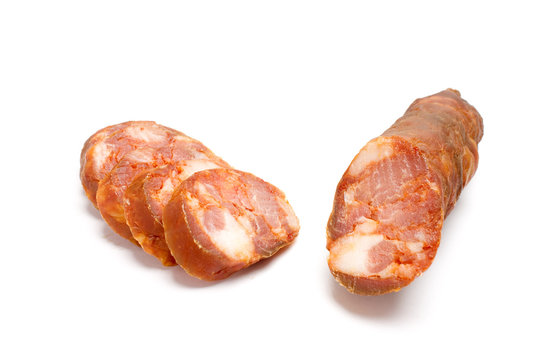 One Smoked pork sausage, portuguese chouriço