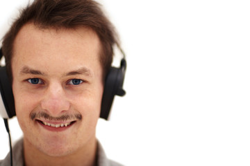 Young man listening to music