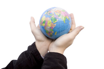 Globe in hands