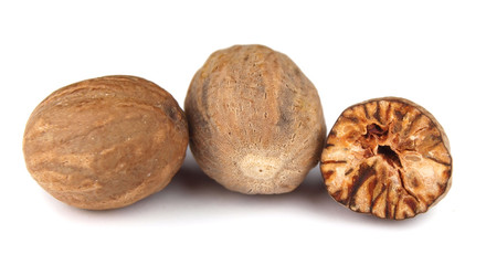 Nutmegs isolated on white