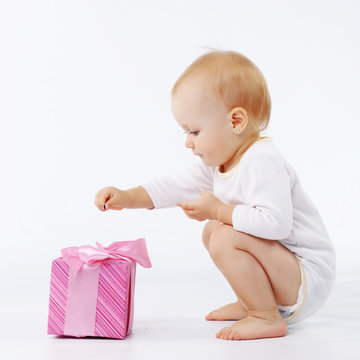 Baby With Gift Box