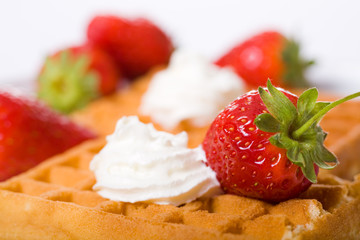 waffles and strawberries