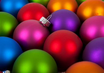 Multi-colored christmas ornament/baubles as a background