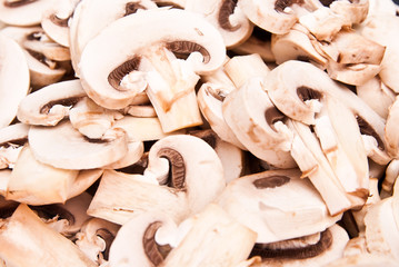 champignon mushrooms cutted to pieces