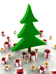 Gifts under Christmas tree