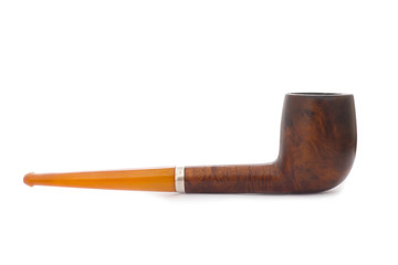 Antique Smoking Pipe on White