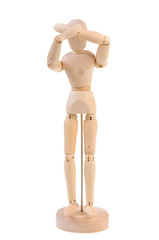Wooden manequin in pain