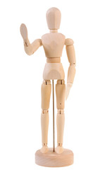 Welcoming wooden manequin