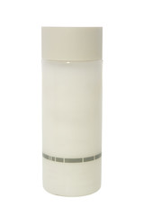 Lotion bottle on white with clipping path