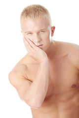 Naklejka premium Man with pain expression
