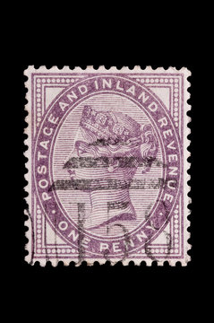 Victoria 'penny lilac' postage stamp from the late 1800's