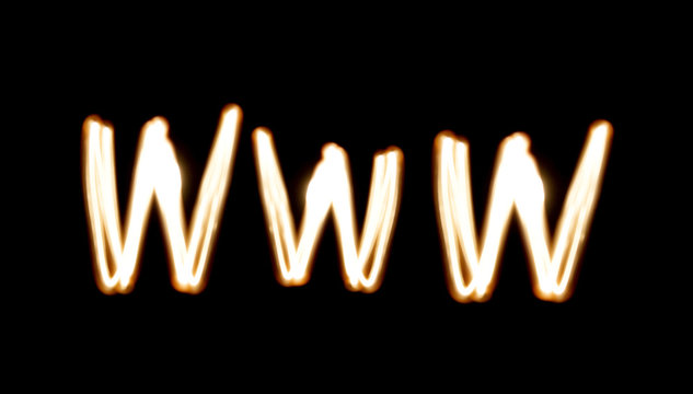 Light painting illustration of the acronym WWW – World Wide Web