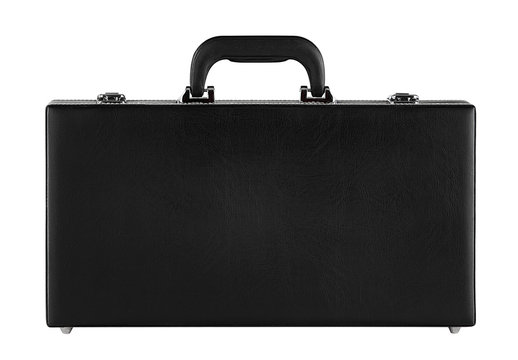 Black suitcase on white