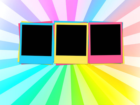 Colorful Blank Photos on Jolly Background