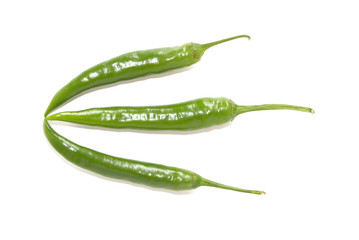 Green hot chili peppers