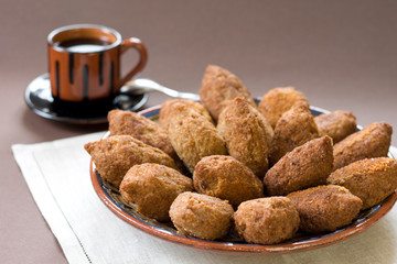 Traditional Arabian meat pies on the plate