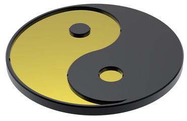 Gold Yin-Yang, symbol of harmony.