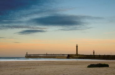 Whitby beach and pier