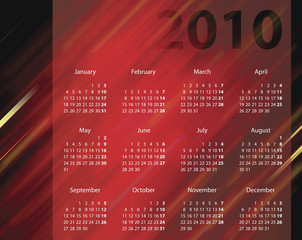 Elegant calendar for 2010