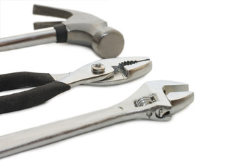 Set of building tools isolated on white