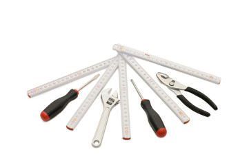 Set of building tools isolated on white