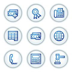 Finance web icons set 2, white circle buttons series