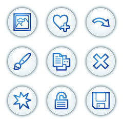 Image viever web icons set 2, white circle buttons series
