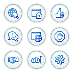 Internet communication web icons, white circle buttons series