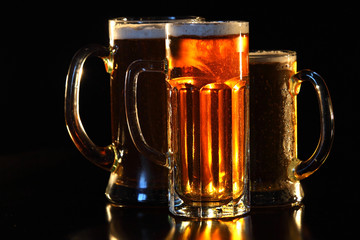 Beer mug on the table