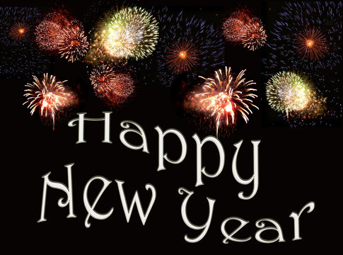 new years eve fireworks display motif