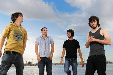 Obraz premium Happy casual boys standing