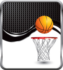 basketball hoop black checkered wave
