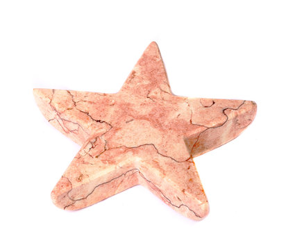 Marble brown star isolated on a white background