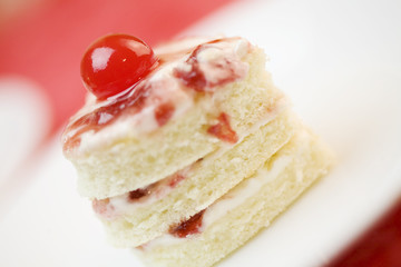Three layer heart shape cake