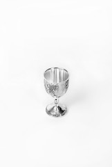 metal bowl isolated on white background