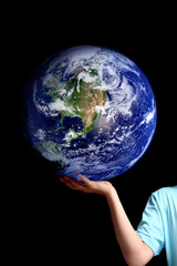 World in the palm of your hands - save planet earth