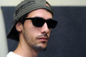 Obraz premium Cool male model with dark shades