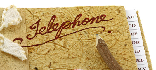 répertoire téléphonique fond blanc