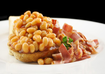 Baked Beans and Bacon on Toast