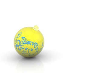 Yellow christmas ball