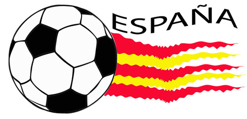balón de futbol con bandera española
