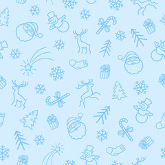 Seamless Christmas  Vector 2-color Pattern