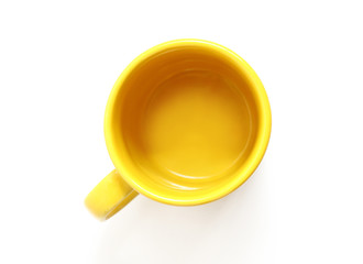 Yellow mug, the top view