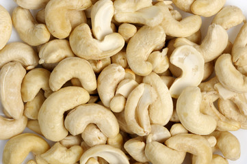 The natural texture - close-up of cashew nuts.