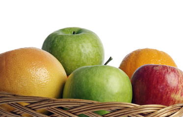 Fruit in a vase it is isolated on the white