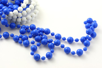 Blue beads isolated