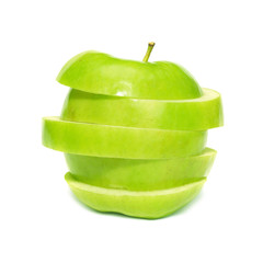 Sliced green apple