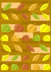 Vector illustration of several autumn leaves